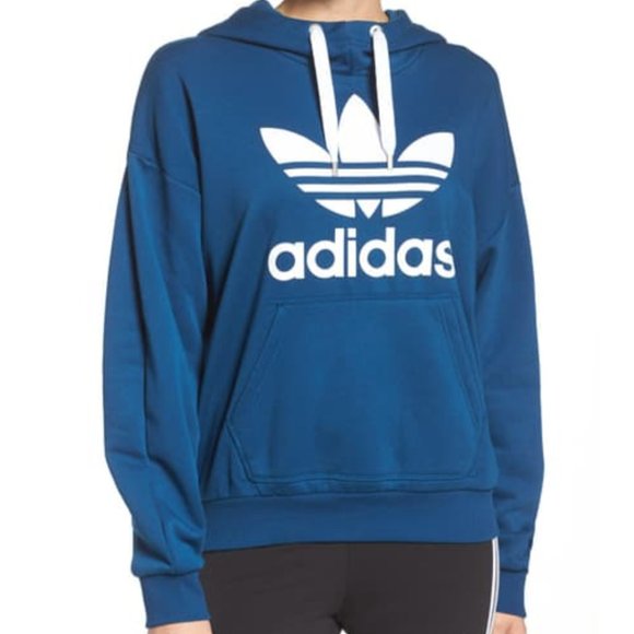 Navy Cowl Neck Hoodie - Picture 1 of 4